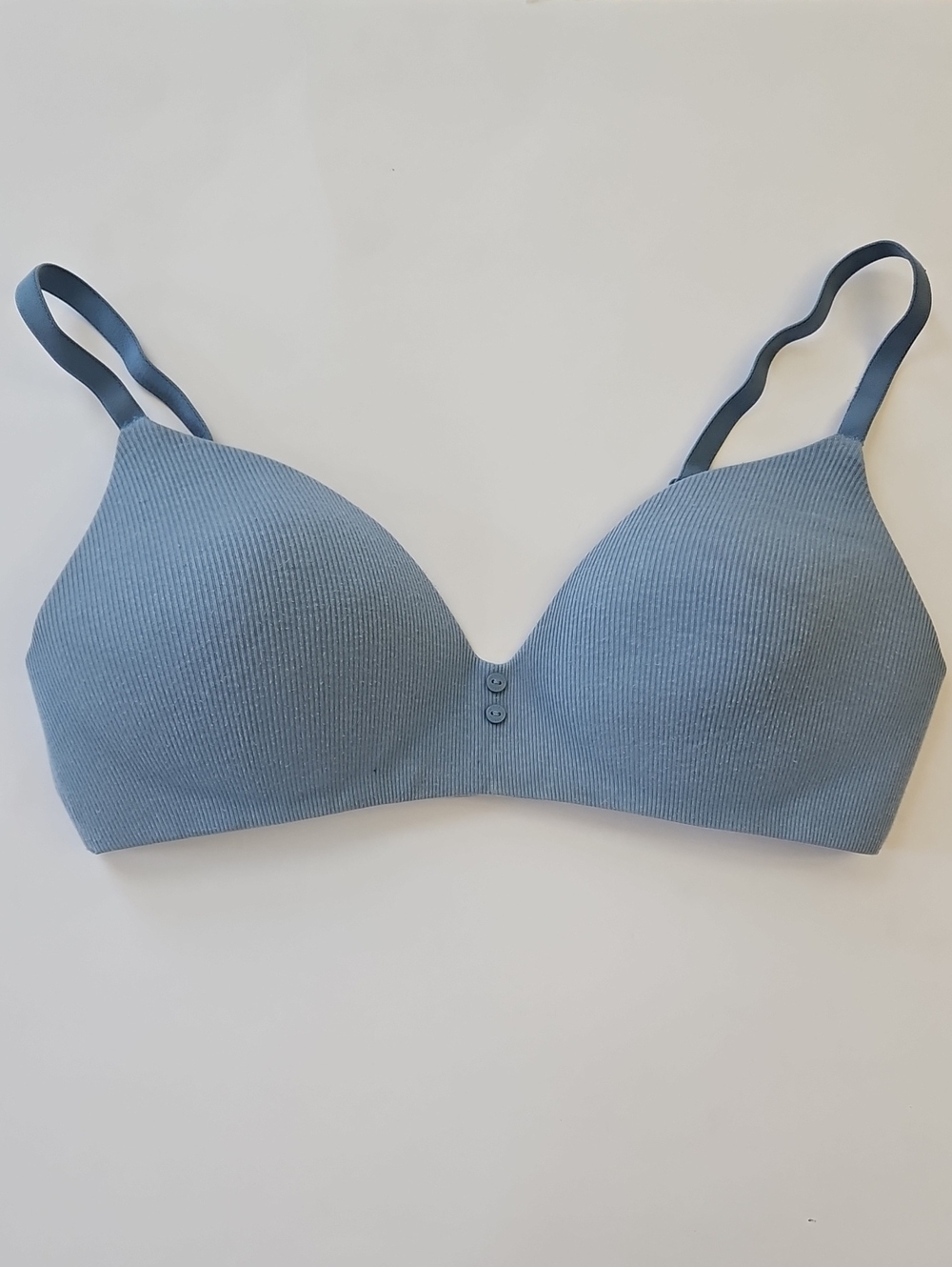 Victoria's Secret Ribbed Sky Blue Wireless Bra